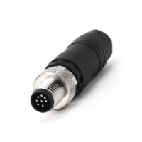 Conector M12 de 8 pines macho con codificación A, conector industrial de campo, adaptador de enchufe