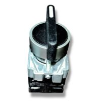 Selector 3 posiciones metálico con retorno 2 contactos abiertos(NA) maneta larga