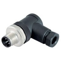 M12 Conector macho en ángulo, Contactos: 5, 6,0-8,0 mm, sin blindaje, abrazadera de cable, IP67