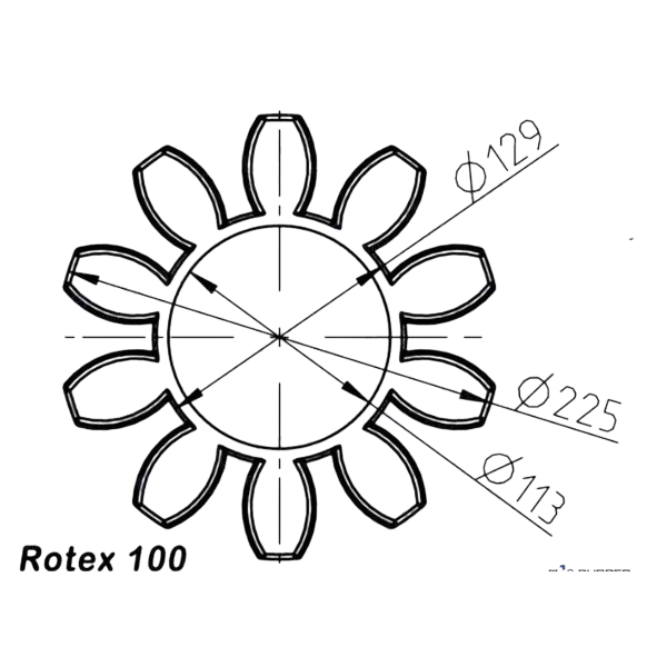 Acoplamientos ROTEX – Inserto Spider T-PUR® 95 Shore A (Color Lila) – Tamaños 75, 90, 100 - Imagen 3