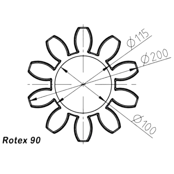 Acoplamientos ROTEX – Inserto Spider T-PUR® 95 Shore A (Color Lila) – Tamaños 75, 90, 100 - Imagen 2