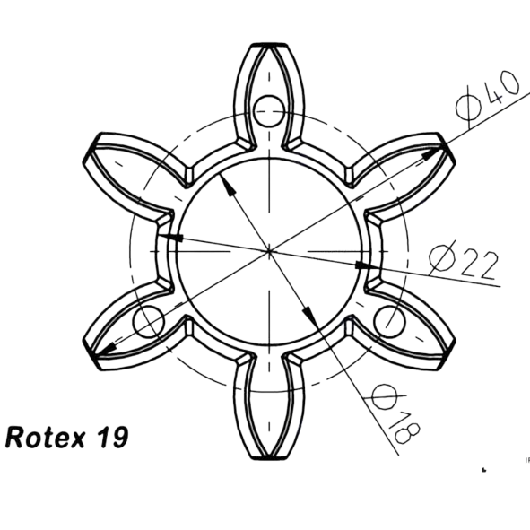 Acoplamiento ROTEX 19 – Inserto Spider 98 Shore A T-PUR® (Color Lila) - Imagen 2