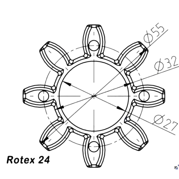 Acoplamientos ROTEX – Inserto Spider T-PUR® 98 Shore A (Color Lila) – Tamaños 24, 28, 38, 42, 48, 55, 65 - Imagen 2