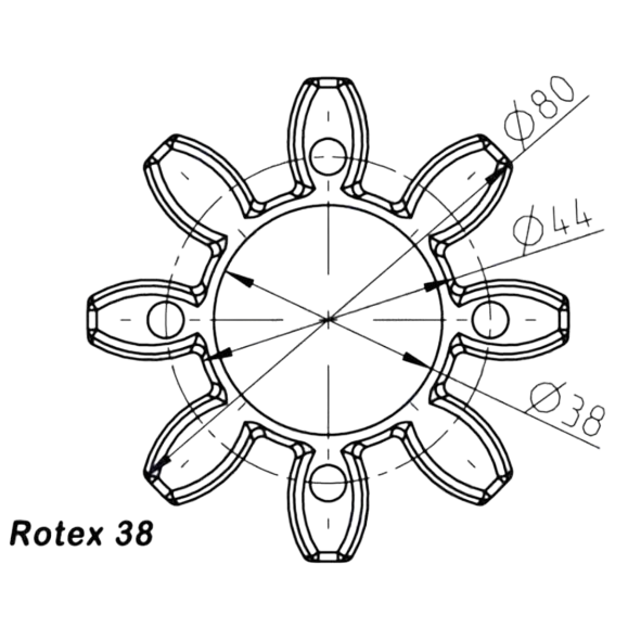 Acoplamientos ROTEX – Inserto Spider T-PUR® 98 Shore A (Color Lila) – Tamaños 24, 28, 38, 42, 48, 55, 65 - Imagen 4