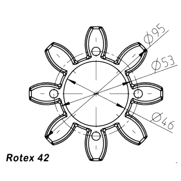 Acoplamientos ROTEX – Inserto Spider T-PUR® 98 Shore A (Color Lila) – Tamaños 24, 28, 38, 42, 48, 55, 65 - Imagen 5
